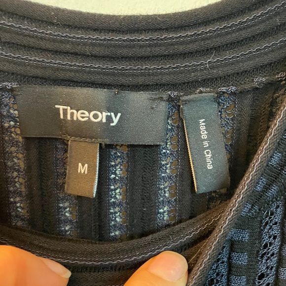 Theory Navy Textured Mini Dress Size Medium - Picture 2 of 12